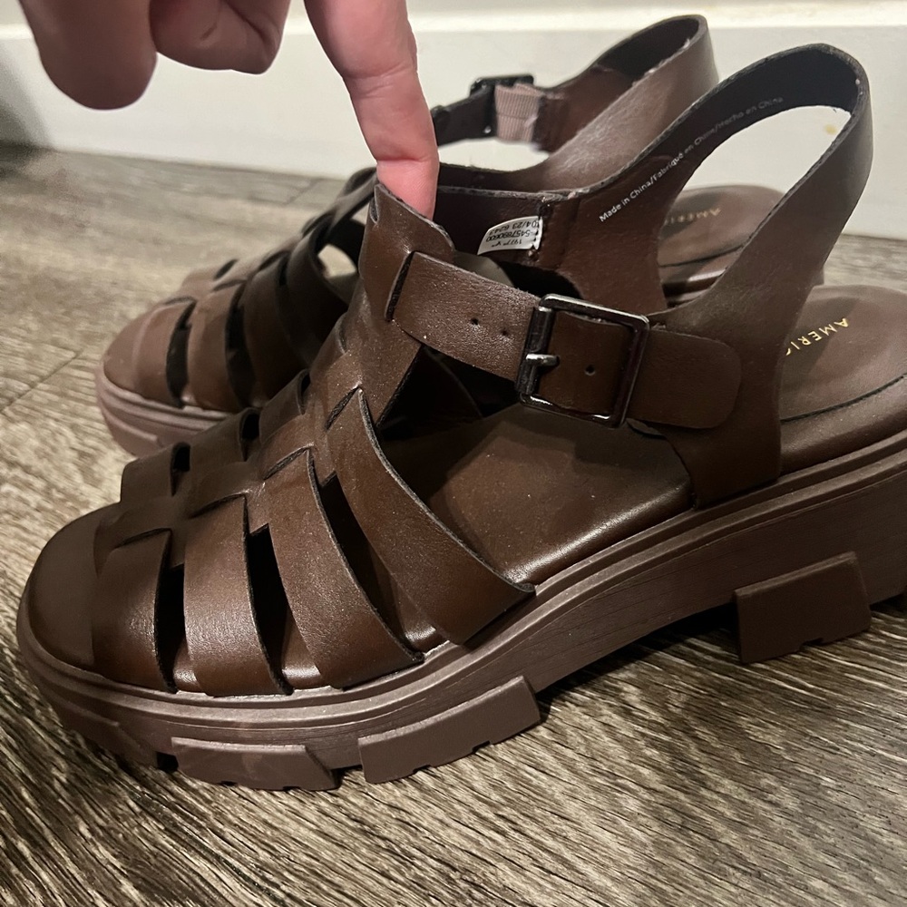 Brand new never worn American Eagle brown platform sandals